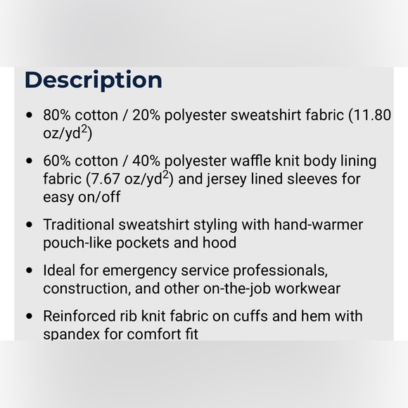 Men’s Charles River Quarter Zip Waffle knit lined hoodie in navy size large NWT - Picture 2 of 2